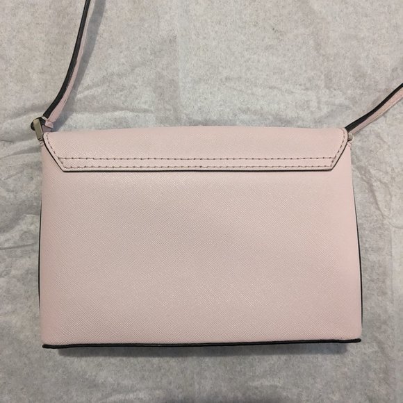 Good Condition Kate Spade Leather Blush Pink Flap Crossbody Bag - Picture 6 of 7